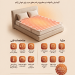 گرمایش تخت و تشک ضخیم 14 متری (دیمر جهت کنترل دما) نصب روی تشک 100 وات - تصویر 2