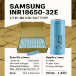 باتری لیتیوم یون 18650 سامسونگ 3200 میلی آمپر 10C ساخت 2023 - تصویر 2